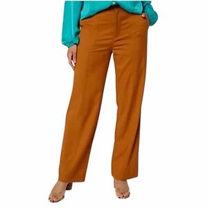 Nicole Miller Wide Leg Crop Pant. Cotton Rayon Blend. Terra Cotta Size 6 #1409